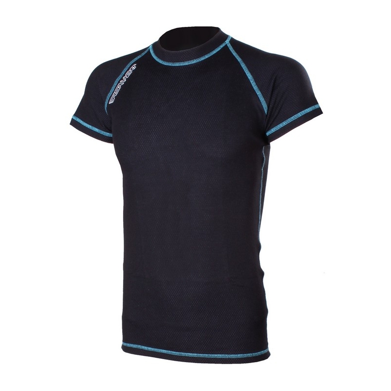T-shirt thermique RSA Heat noir et bleu à manches courtes