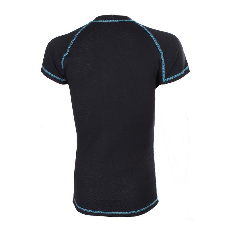T-shirt thermique RSA Heat noir et bleu à manches courtes