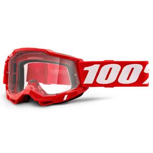 Lunettes de moto-cross 100% ACCURI 2 rouge (plexi transparent)