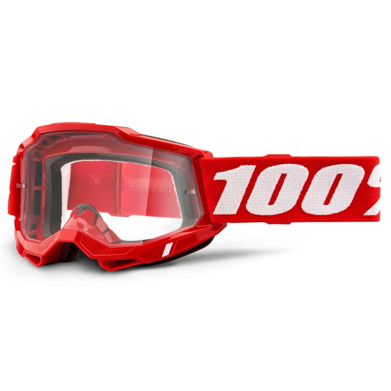 Lunettes de moto-cross 100% ACCURI 2 rouge (plexi transparent)