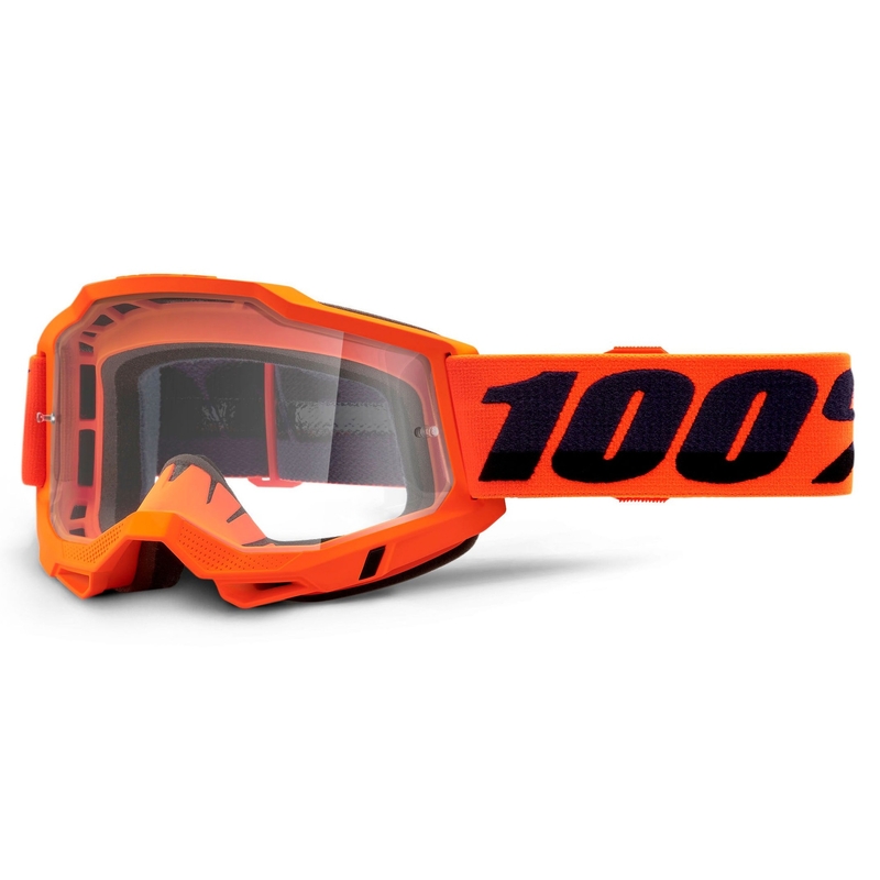 Lunettes de moto-cross 100% ACCURI 2 orange (plexi transparent)