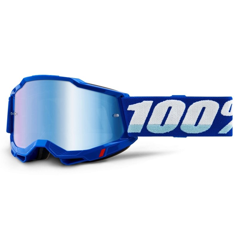 Lunettes de moto-cross 100% ACCURI 2 bleu (plexi miroir bleu)