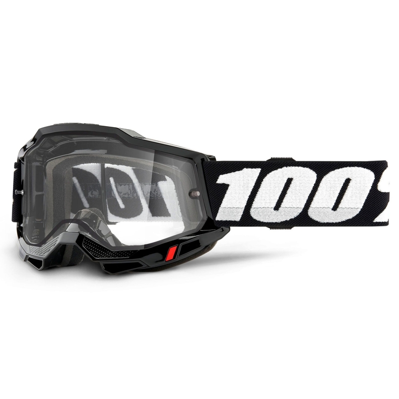 Lunettes de moto-cross 100% ACCURI 2 noir (double plexi transparent)