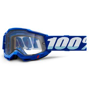 Lunettes de moto-cross 100% ACCURI 2 bleu (double plexi transparent)