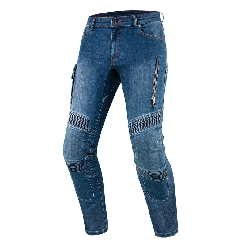 Jeans moto Rebelhorn Vandal bleu délavé soldes