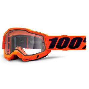 Lunettes de moto-cross 100% ACCURI 2 orange (double plexi transparent)