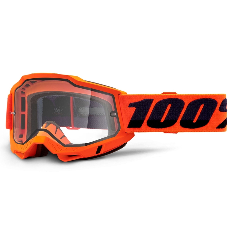 Lunettes de moto-cross 100% ACCURI 2 orange (double plexi transparent)