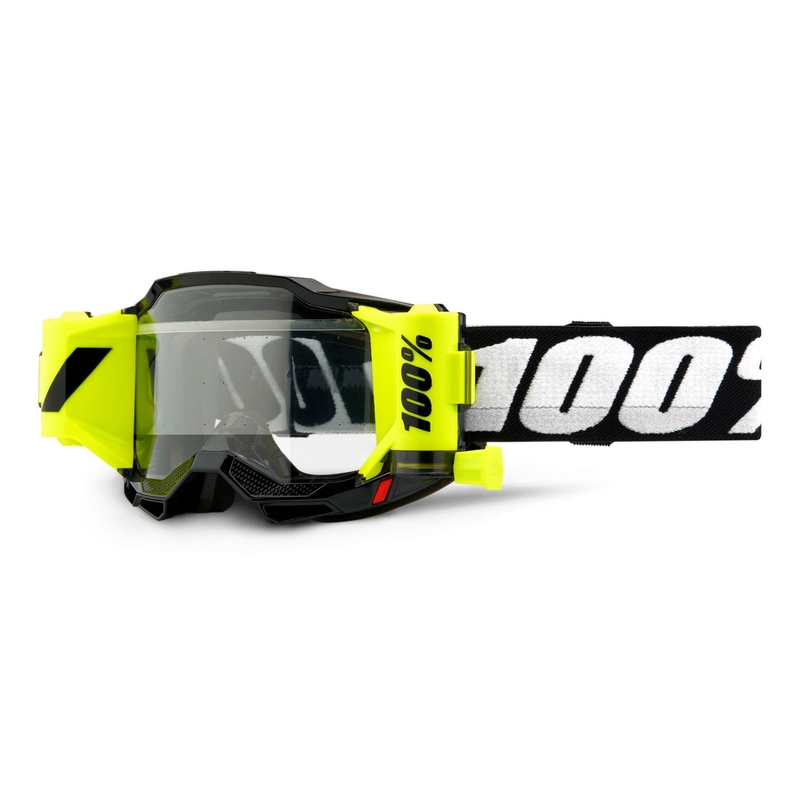 Lunettes de moto-cross 100% ACCURI 2 Roll-Off noir (plexi transparent)