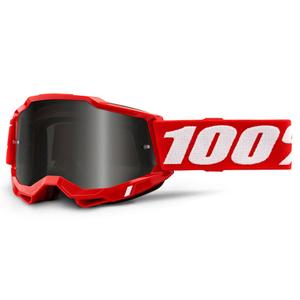 Lunettes de moto-cross 100% ACCURI 2 rouge (plexi fumé)