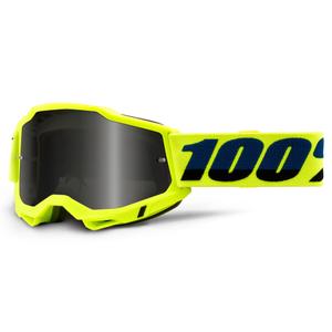 Lunettes de moto-cross 100% ACCURI 2 jaune fluo (plexi fumé)