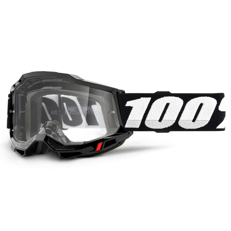 Lunettes de moto-cross 100% ACCURI 2 OTG noir (plexi transparent)