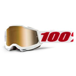 Lunettes de motocross enfant 100% ACCURI 2 blanc (plexi or)