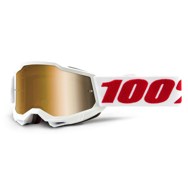 Lunettes de motocross enfant 100% ACCURI 2 blanc (plexi or)