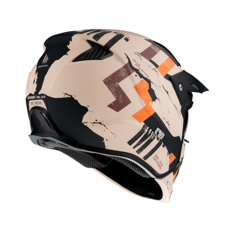 Přilba na motorku MT Streetfighter Skull 2020 oranžovo-hnědá