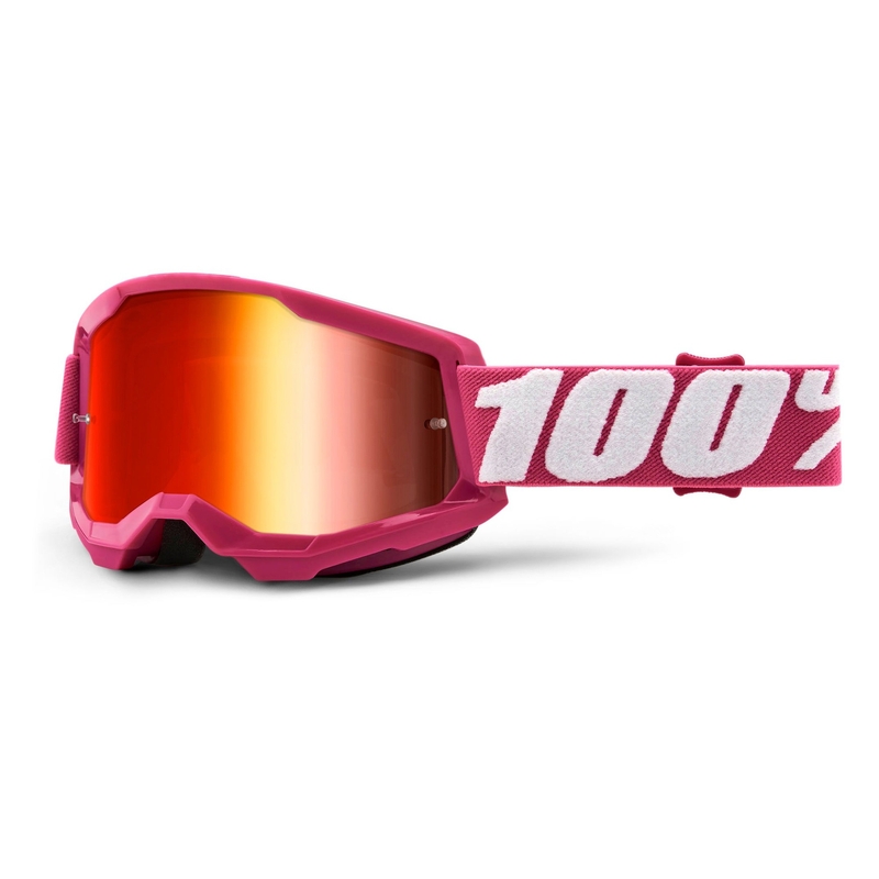 Motokrosové brýle 100% STRATA 2 Fletcher růžové (červené zrcadlové plexi)