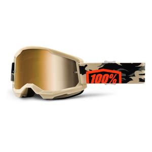 Lunettes de moto-cross 100% STRATA 2 Kombat - True beige (plexi or)