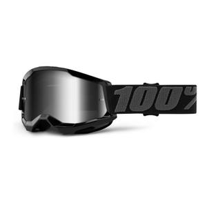 Lunettes de motocross pour enfants 100% STRATA 2 noir (plexi argenté)