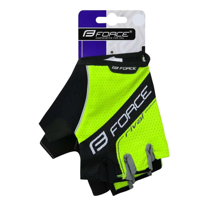 Gants FORCE Rival noir-jaune fluo soldes