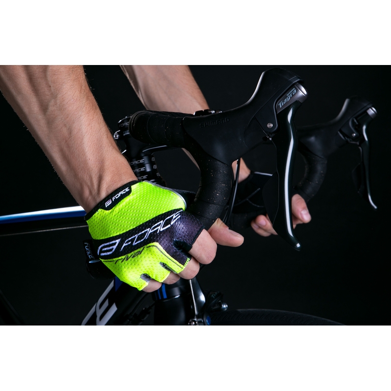 Gants FORCE Rival noir-jaune fluo soldes