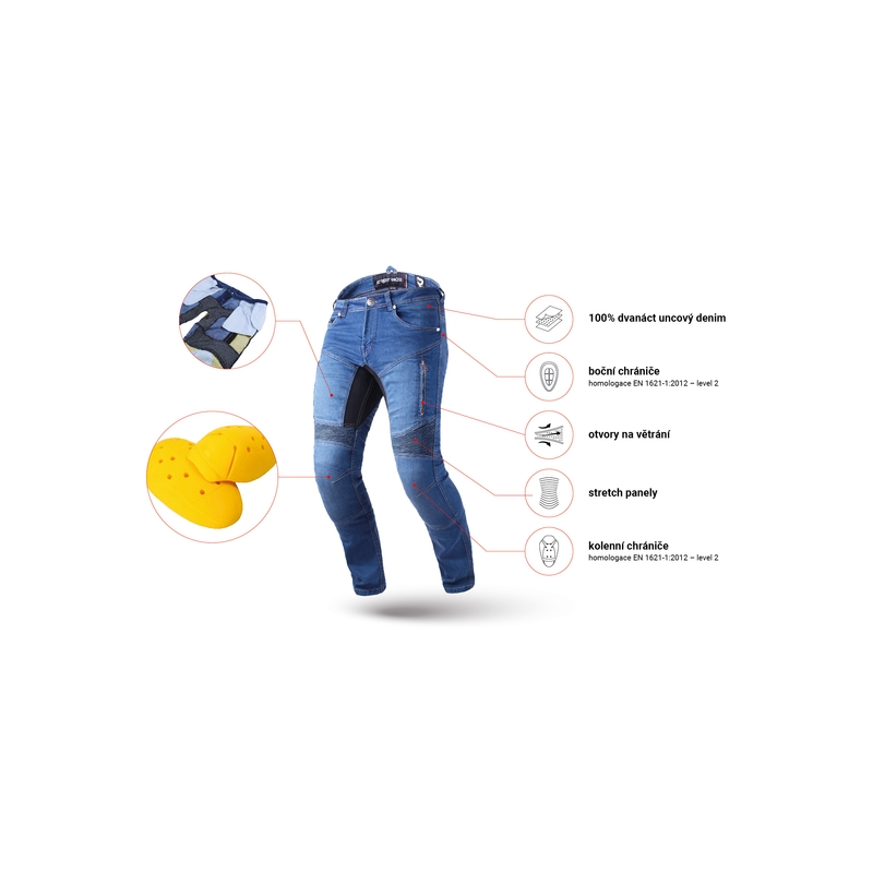 Street Racer Stretch II CE Bleu Extended Motorcycle Jeans