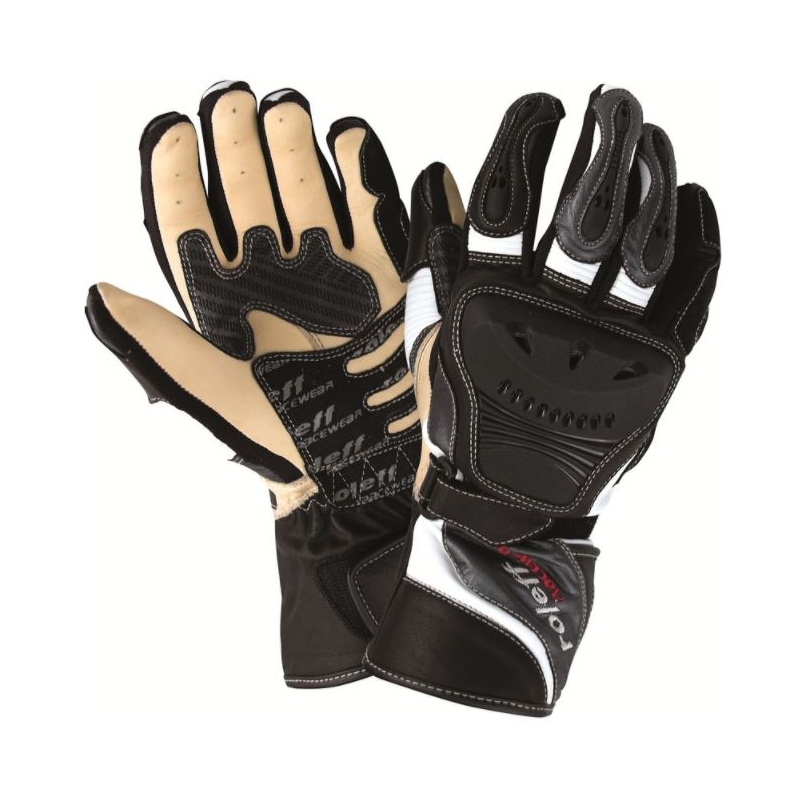 Gants moto Roleff Sachsenring noir et blanc