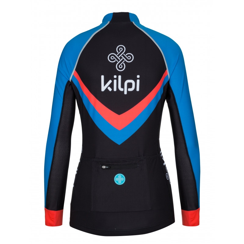 Maillot Kilpi Rapita noir-rouge-bleu pour femme - manches longues soldes