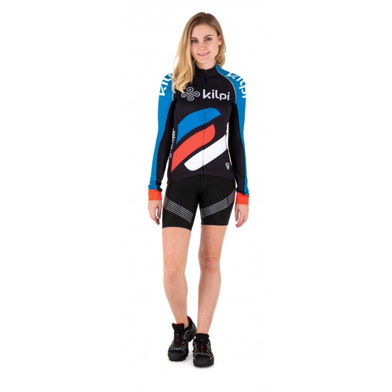 Maillot Kilpi Rapita noir-rouge-bleu pour femme - manches longues soldes