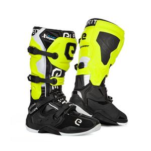 Bottes de moto Eleveit X-Legend noir-jaune fluo-blanc soldes