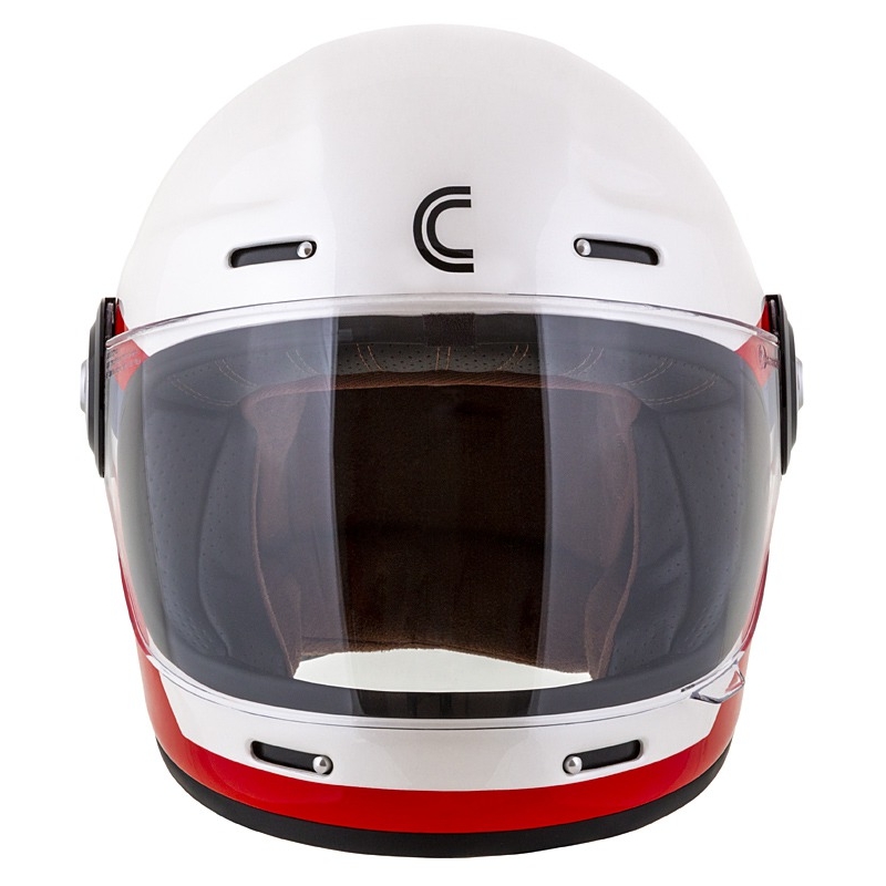 Casque moto intégral Cassida Fibre OPG blanc-bleu-rouge