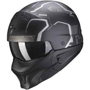 Casque ouvert avec masque Scorpion EXO-COMBAT EVO Ram noir-argenté mat