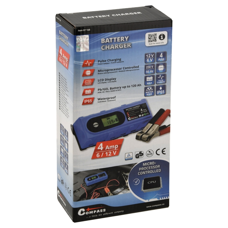 Nabíječka baterií s LCD display 6/12V 3,8 Amp