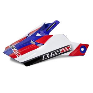 Visière de casque pour LS2 PEAK MX456 blanc-bleu