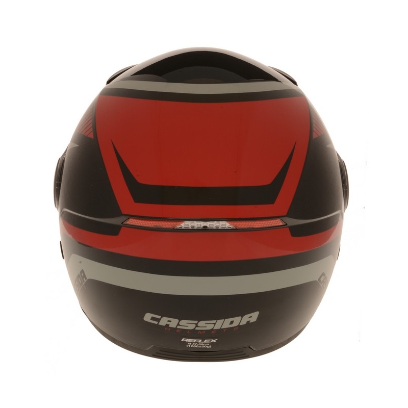 Casque de moto ouvert Cassida Reflex noir-rouge-gris