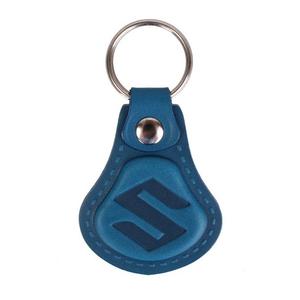 Porte-clés en cuir Suzuki bleu