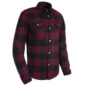 Chemise moto Oxford Kickback 2.0 rouge et noir soldes
