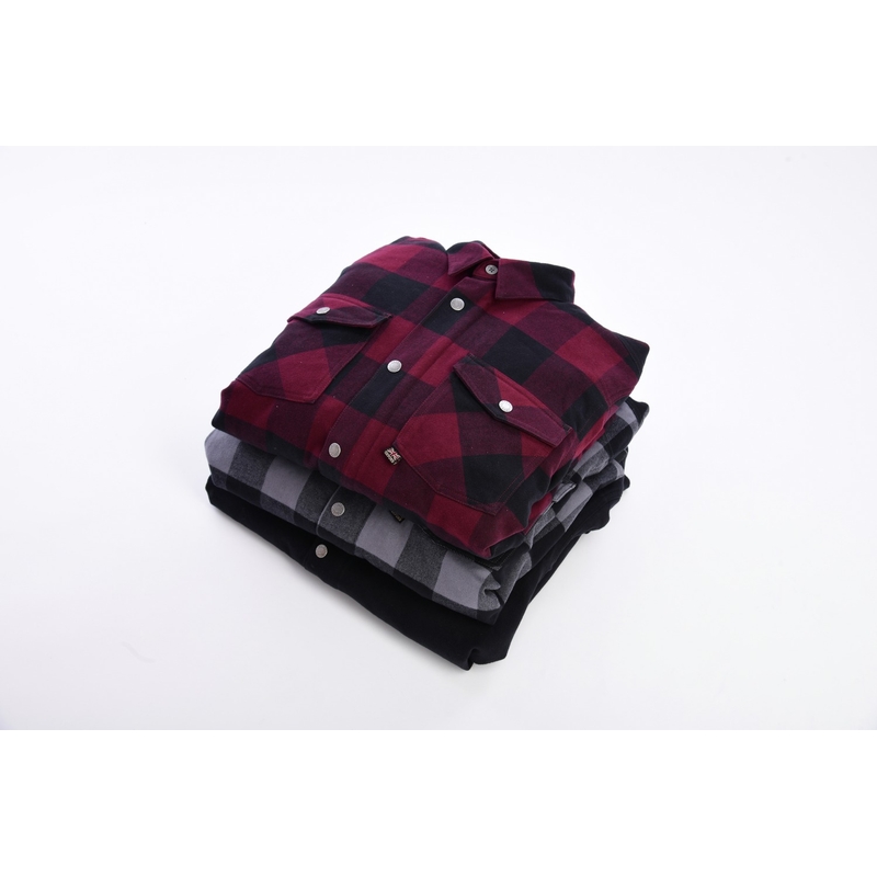 Chemise moto Oxford Kickback 2.0 rouge et noir soldes