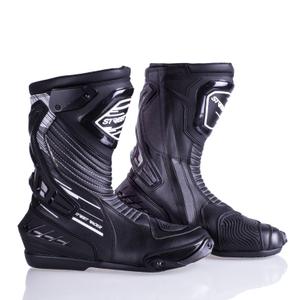 Bottes de moto Street Racer Grid noires et blanches