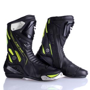 Bottes de moto Street Racer GTR noir-jaune fluo