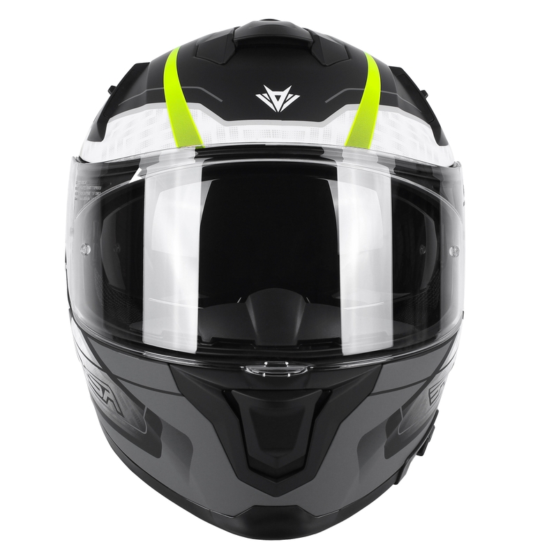 Casque de moto intégral RSA Rapid gris-jaune fluo soldes