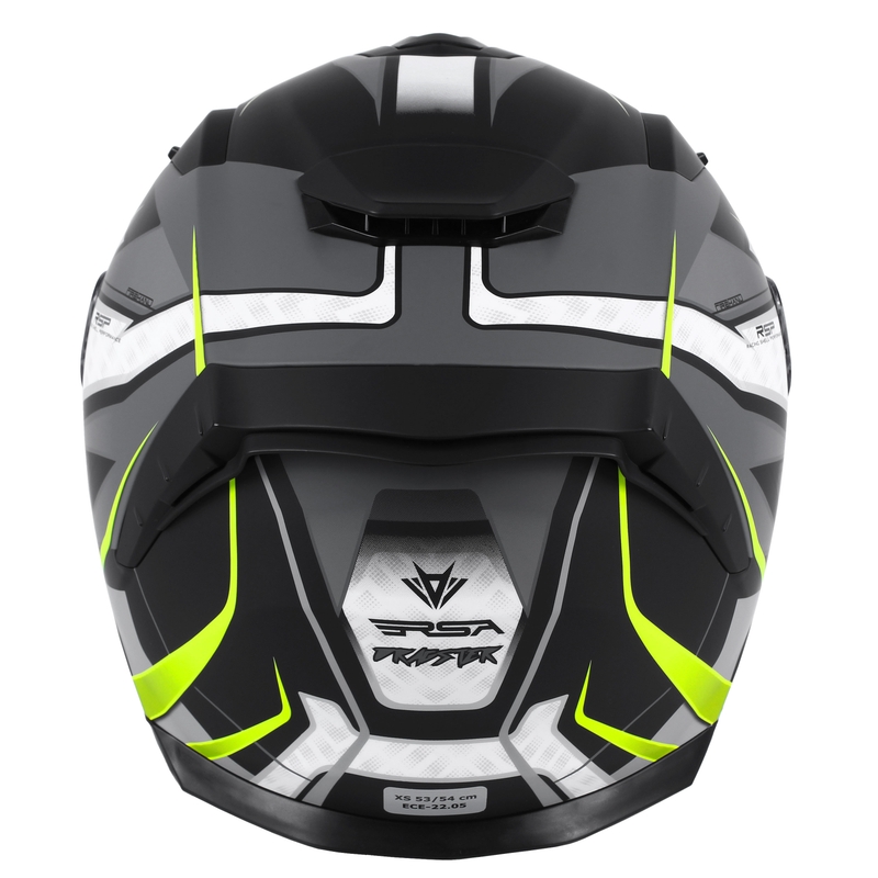 Casque de moto intégral RSA Rapid gris-jaune fluo soldes
