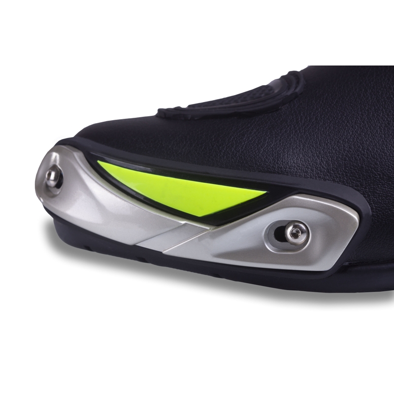 Bottes moto Street Racer GTR noir-jaune fluo