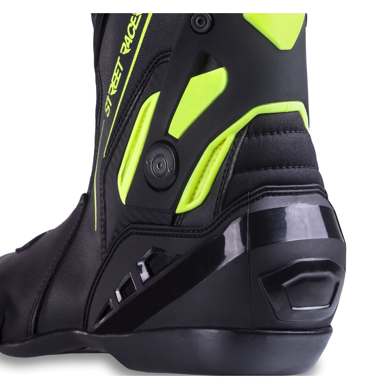 Bottes moto Street Racer GTR noir-jaune fluo