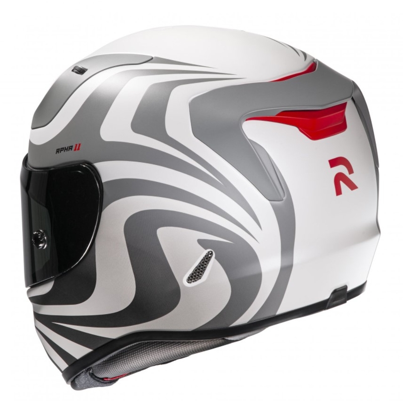 Casque moto intégral HJC RPHA 11 Eldon MC10SF blanc-gris