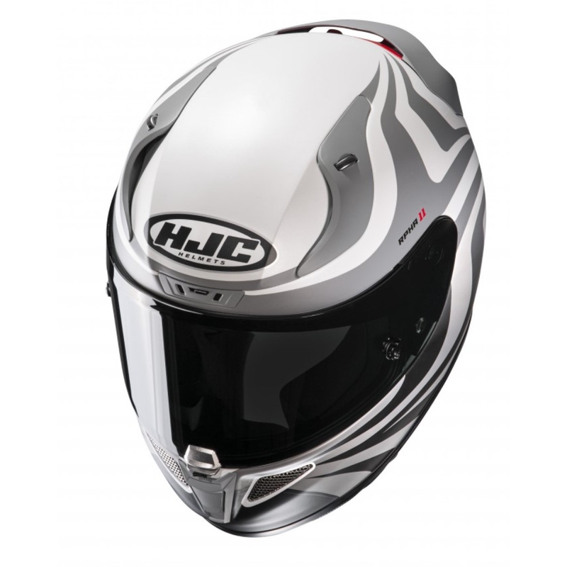 Casque moto intégral HJC RPHA 11 Eldon MC10SF blanc-gris