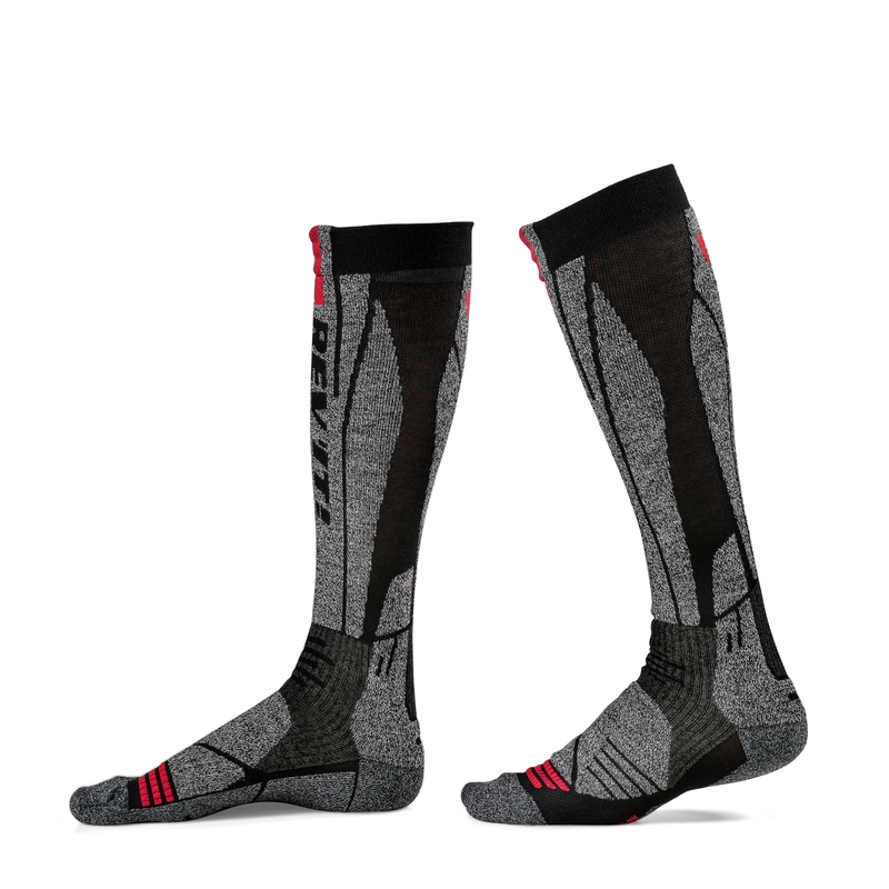 Chaussettes moto Revit Kalahari gris et rouge soldes