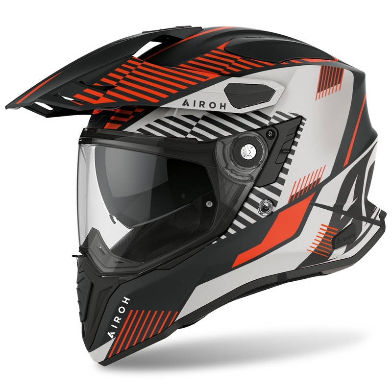 Enduro přilba Airoh Commander Boost 2022 černo-bílo-oranžová matná výprodej
