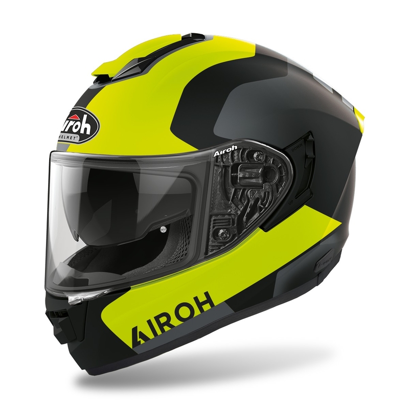 Casque moto intégral Airoh ST.501 Dock 2022 jaune fluo mat soldes