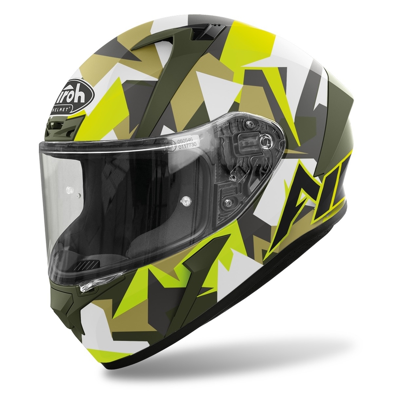 Integrální přilba na motorku Airoh Valor Army 2022 bílo-khaki-fluo zelená