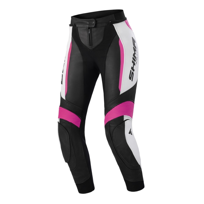 Pantalon de moto Shima Miura 2.0 noir, blanc et rose pour femmes