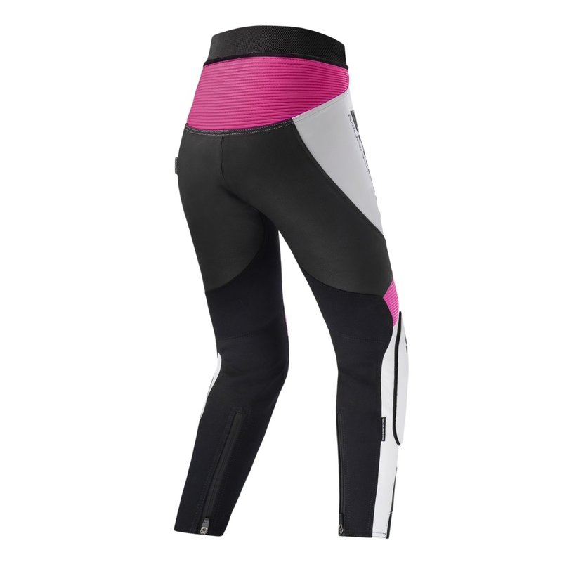 Pantalon de moto Shima Miura 2.0 noir, blanc et rose pour femmes